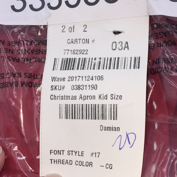 Pottery Barn Kids Christmas Red Rudolph Child Apron Damian Holiday - Picture 11 of 15